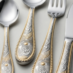 Jogo de Talheres LUWAVE 24 Peças em Aço Inox com Detalhes Dourados – Design Clássico e Elegante - Imagem 3