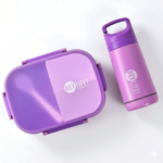 Kit Marmita Lancheira 900ml E Garrafa 350ml E Kit Talheres