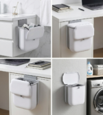 Lixeira Suspensa Ajustável Com Raspador Multiuso Cozinha Banheiro LUWAVE - Imagem 6