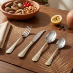 Jogo de Talheres LUWAVE 24 Peças em Aço Inox com Detalhes Dourados – Design Clássico e Elegante - Imagem 2