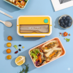 Marmita Lancheira 1100ml Com Divisórias E Colher Luwave - Imagem 3