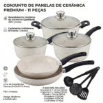 Conjunto de Panelas Cerâmica Premium LUWAVE – 11 Peças Antiaderentes
