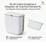 Lixeira Suspensa Ajustável Com Raspador Multiuso Cozinha Banheiro LUWAVE - Imagem 2