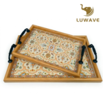 LUWAVE Kit 2 Bandejas de Madeira Decorativas com Alça Cantinho do Café e Servir - Imagem 12