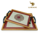 LUWAVE Kit 2 Bandejas de Madeira Decorativas com Alça Cantinho do Café e Servir - Imagem 11