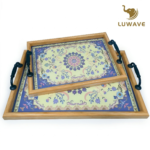 LUWAVE Kit 2 Bandejas de Madeira Decorativas com Alça Cantinho do Café e Servir - Imagem 9