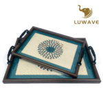 LUWAVE Kit 2 Bandejas de Madeira Decorativas com Alça Cantinho do Café e Servir - Imagem 7