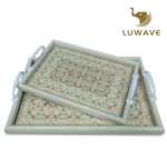 LUWAVE Kit 2 Bandejas de Madeira Decorativas com Alça Cantinho do Café e Servir - Imagem 5