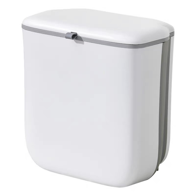 branco-sem logo Lixeira Suspensa Ajustável Com Raspador Multiuso Cozinha Banheiro LUWAVE - Imagem 1