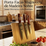 Suporte Magnético Para Facas Em Madeira Premium Luwave - Imagem 5