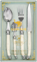 Aço inoxidável Talheres Set, Faca Bife, Garfo, Sopa, Chá Colher 24PCSb - Imagem 7
