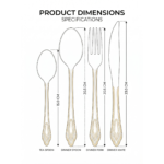 Jogo de Talheres LUWAVE 24 Peças em Aço Inox com Detalhes Dourados – Design Clássico e Elegante - Imagem 5