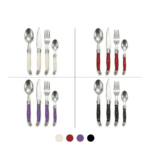 Aço inoxidável Talheres Set, Faca Bife, Garfo, Sopa, Chá Colher 24PCSb - Imagem 11