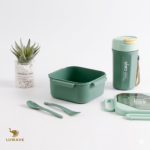 Kit Marmita Com Garrafa E Talheres Completo Luwave - Imagem 2