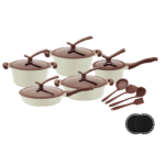 Conjunto Panelas 16 Peças Inox Luwave Com Utensílios De Silicone Gás e Elétrico e fogão de indução - Imagem 3