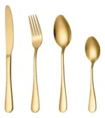 Jogo De Talheres 24 Peças Luxo Dourado Aço Inox Luwave - Imagem 2
