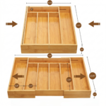 Organizador De Talheres Gaveta Bambu Extensível 7 Divisórias - Imagem 3
