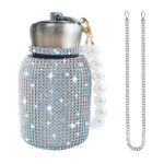 Garrafa Térmica Luxo Strass Brilhante Inox 230ml Luwave - Imagem 4