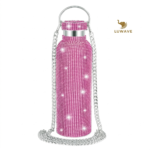Garrafa Térmica Luxo Strass Brilhante Inox 500ml Luwave - Imagem 5