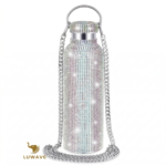 Garrafa Térmica Luxo Strass Brilhante Inox 500ml Luwave - Imagem 4