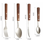 Kit Talheres Rústico Inox Com Cabo De Madeira 24 Pçs Luwave - Imagem 6