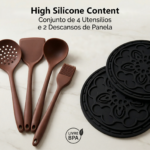 Conjunto Panelas 16 Peças Inox Luwave Com Utensílios De Silicone Gás e Elétrico e fogão de indução - Imagem 9